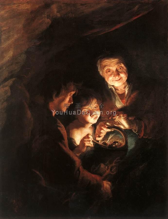 Old Woman with a Basket of Coal - 彼得·保罗·鲁本斯